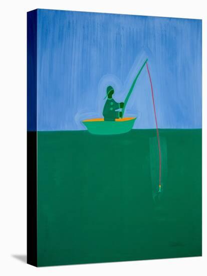 Fisherman;1998,(oil on linen)-Cristina Rodriguez-Stretched Canvas