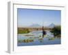 Fisherman, Agua and Pacaya Volcanoes in the Background, Monterrico, Pacific Coast, Guatemala-Michele Falzone-Framed Premium Photographic Print