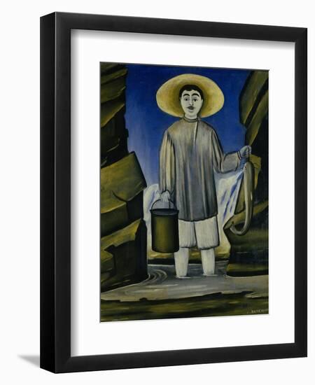 Fisherman Among the Rocks, 1906-Niko Pirosmani-Framed Giclee Print