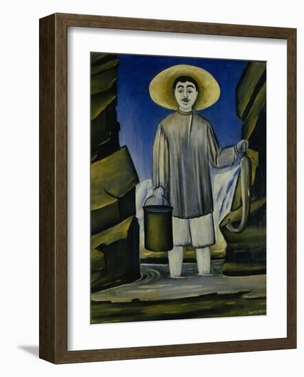 Fisherman Among the Rocks, 1906-Niko Pirosmani-Framed Giclee Print