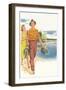 Fisherman and Admiring Wife-null-Framed Art Print
