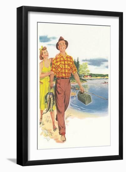 Fisherman and Admiring Wife-null-Framed Art Print