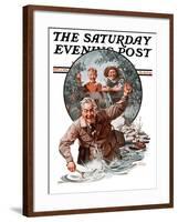 "Fisherman and Boys," Saturday Evening Post Cover, September 6, 1924-Frederic Stanley-Framed Giclee Print