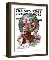 "Fisherman and Boys," Saturday Evening Post Cover, September 6, 1924-Frederic Stanley-Framed Giclee Print