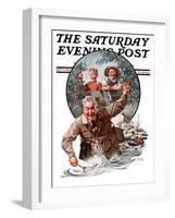 "Fisherman and Boys," Saturday Evening Post Cover, September 6, 1924-Frederic Stanley-Framed Giclee Print