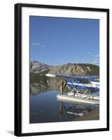 Fisherman and Floatplane, Takahula Lake, Alaska, USA-Hugh Rose-Framed Premium Photographic Print