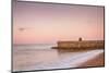 Fisherman and the Green Doughnut sculpture at dawn on Brighton Seafront, Brighton, East Sussex, Eng-Andrew Sproule-Mounted Photographic Print