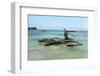 Fisherman and Traditional Outrigger Boat-Peter Richardson-Framed Photographic Print