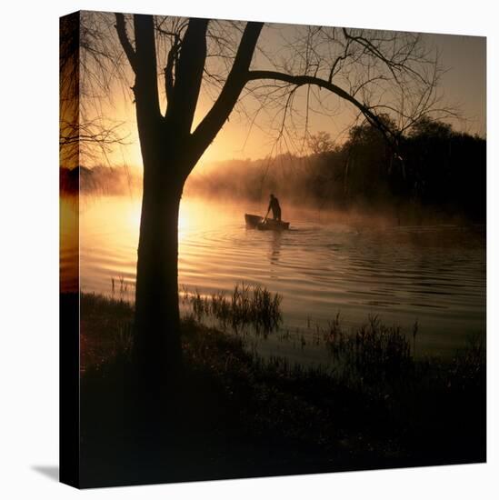 Fisherman at Dawn-null-Stretched Canvas