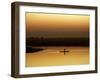 Fisherman at Sunset on the Chobe River, Botswana-Nigel Pavitt-Framed Photographic Print