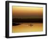 Fisherman at Sunset on the Chobe River, Botswana-Nigel Pavitt-Framed Photographic Print