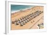 Fisherman Beach, Umbrellas and Beach Chairs, Albufeira, Algarve, Portugal, Europe-G&M Therin-Weise-Framed Photographic Print