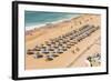 Fisherman Beach, Umbrellas and Beach Chairs, Albufeira, Algarve, Portugal, Europe-G&M Therin-Weise-Framed Photographic Print