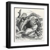 Fisherman Begs a Whale Not to Swallow Him-null-Framed Art Print