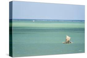 Fisherman Fishing from a Pirogue, a Traditional Madagascar Sailing Boat, Ifaty, Madagascar, Africa-Matthew Williams-Ellis-Stretched Canvas