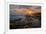 Fisherman fishing off rocks at sunrise, Queensland, Australia-Mark A Johnson-Framed Photographic Print