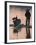 Fisherman Fishing with Cormorants on Bamboo Raft on Li River at Dusk, Yangshuo, Guangxi, China-Keren Su-Framed Photographic Print