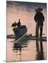 Fisherman Fishing with Cormorants on Bamboo Raft on Li River at Dusk, Yangshuo, Guangxi, China-Keren Su-Mounted Photographic Print