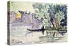 Fisherman in a Boat Near a Bank of the Seine, C1900-Paul Signac-Stretched Canvas