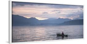 Fisherman in a Fishing Boat on Lake Toba (Danau Toba) at Sunrise, North Sumatra, Indonesia-Matthew Williams-Ellis-Framed Photographic Print