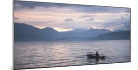 Fisherman in a Fishing Boat on Lake Toba (Danau Toba) at Sunrise, North Sumatra, Indonesia-Matthew Williams-Ellis-Mounted Photographic Print