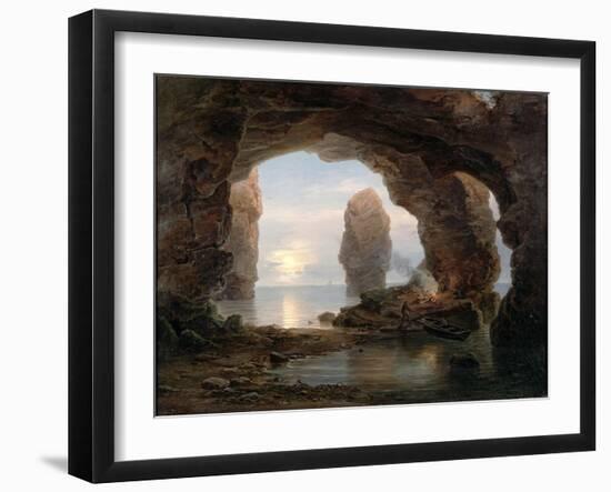 Fisherman in a Grotto, Helgoland, 1850-Christian Ernst Bernhard Morgenstern-Framed Giclee Print