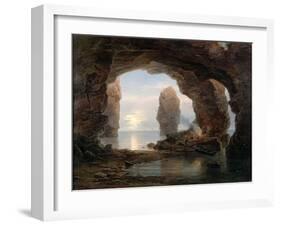 Fisherman in a Grotto, Helgoland, 1850-Christian Ernst Bernhard Morgenstern-Framed Giclee Print