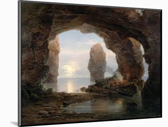 Fisherman in a Grotto, Helgoland, 1850-Christian Ernst Bernhard Morgenstern-Mounted Giclee Print