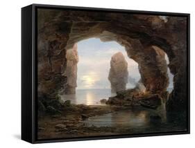 Fisherman in a Grotto, Helgoland, 1850-Christian Ernst Bernhard Morgenstern-Framed Stretched Canvas