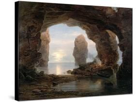 Fisherman in a Grotto, Helgoland, 1850-Christian Ernst Bernhard Morgenstern-Stretched Canvas