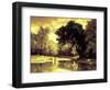 Fisherman in a Stream, 1857-George Snr. Inness-Framed Giclee Print