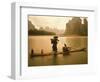 Fisherman in Bamboo Raft on the Li River, China-Keren Su-Framed Photographic Print