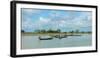 Fisherman in boats, Kaladan River, Rakhine State, Myanmar-null-Framed Photographic Print