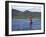 Fisherman in Dugout Canoe Casts Net in Shire River, Lake Malawi's Only Outlet, Southern End of Lake-Nigel Pavitt-Framed Photographic Print