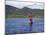 Fisherman in Dugout Canoe Casts Net in Shire River, Lake Malawi's Only Outlet, Southern End of Lake-Nigel Pavitt-Mounted Photographic Print