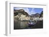 Fisherman in Fishing Boat and Amalfi Town, Costiera Amalfitana (Amalfi Coast), Campania, Italy-Eleanor Scriven-Framed Photographic Print