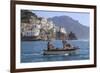 Fisherman in Fishing Boat Heads Out to Sea from Amalfi Harbour-Eleanor Scriven-Framed Photographic Print