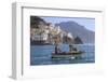 Fisherman in Fishing Boat Heads Out to Sea from Amalfi Harbour-Eleanor Scriven-Framed Photographic Print