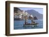 Fisherman in Fishing Boat Heads Out to Sea from Amalfi Harbour-Eleanor Scriven-Framed Premium Photographic Print