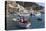 Fisherman in Fishing Boat in Amalfi Harbour-Eleanor Scriven-Stretched Canvas