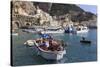 Fisherman in Fishing Boat in Amalfi Harbour-Eleanor Scriven-Stretched Canvas