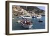 Fisherman in Fishing Boat in Amalfi Harbour-Eleanor Scriven-Framed Photographic Print