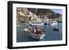 Fisherman in Fishing Boat in Amalfi Harbour-Eleanor Scriven-Framed Photographic Print