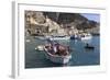 Fisherman in Fishing Boat in Amalfi Harbour-Eleanor Scriven-Framed Photographic Print