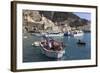 Fisherman in Fishing Boat in Amalfi Harbour-Eleanor Scriven-Framed Photographic Print