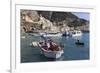 Fisherman in Fishing Boat in Amalfi Harbour-Eleanor Scriven-Framed Photographic Print