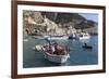 Fisherman in Fishing Boat in Amalfi Harbour-Eleanor Scriven-Framed Photographic Print