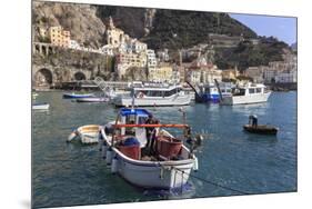 Fisherman in Fishing Boat in Amalfi Harbour-Eleanor Scriven-Mounted Photographic Print