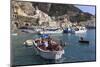 Fisherman in Fishing Boat in Amalfi Harbour-Eleanor Scriven-Mounted Premium Photographic Print