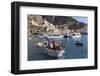 Fisherman in Fishing Boat in Amalfi Harbour-Eleanor Scriven-Framed Photographic Print